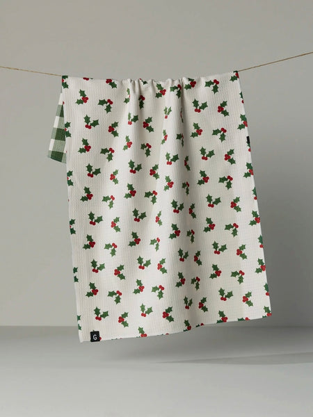 Holiday Holly Luxe Kitchen Towel