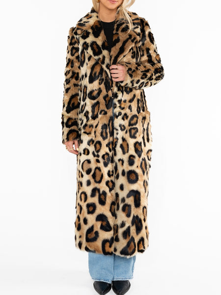 Miss Cindy Overcoat in Feline Faux Fur