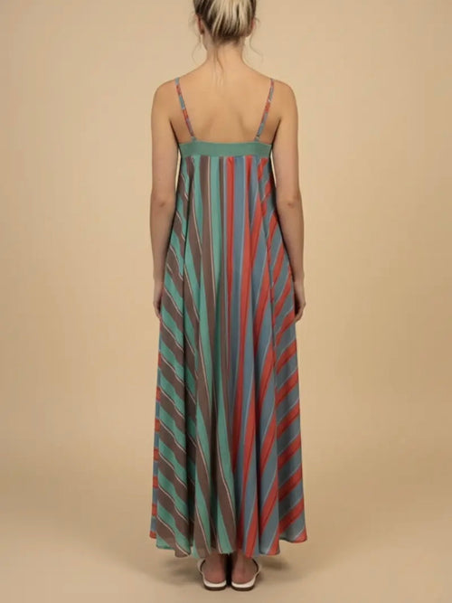 Serafina Stripes Maxi Dress in Multi