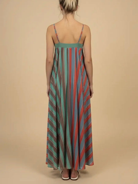Serafina Stripes Maxi Dress in Multi