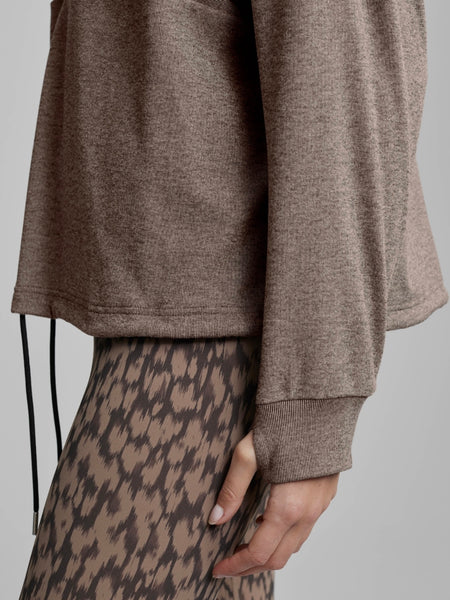 Maida Half Zip Midlayer in Carob Marl