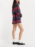 The Knit Rugby Mini Dress in Navy Berry Club Stripe