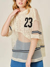 Team Player Crochet Lace Top in Natural