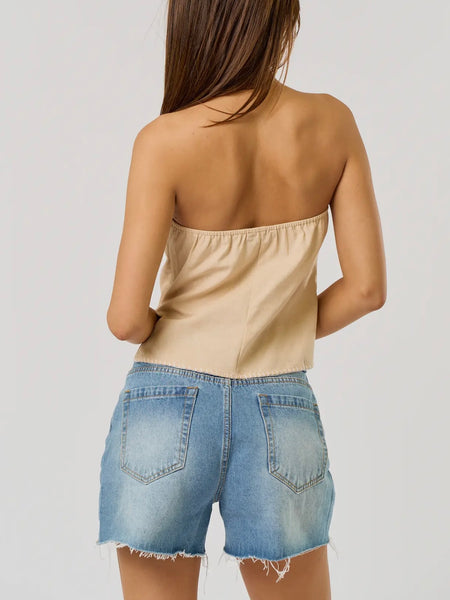 Shell-y Tube Top in Taupe