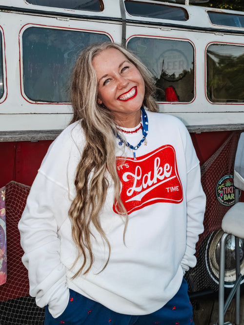 It's Lake Time Sweatshirt in Mineral