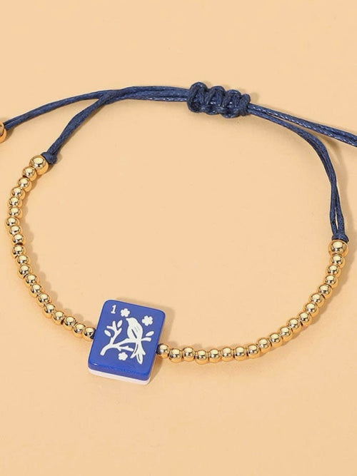 Mahj Charm Bracelet in Blue & Gold