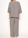 Dora Stripe Top in Navy & Taupe