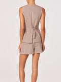 Karan Vest in Brown Checker