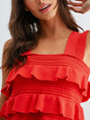 Ruffle Rendezvous Blouse in Tomato