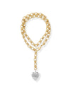 Rowan Heart Long Necklace in Silver