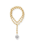 Rowan Heart Long Necklace in Silver