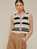 Sioban Stripe Top in Black & Ivory