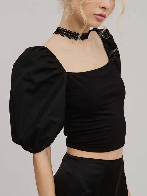 Backless, Baby, Blouse in Black