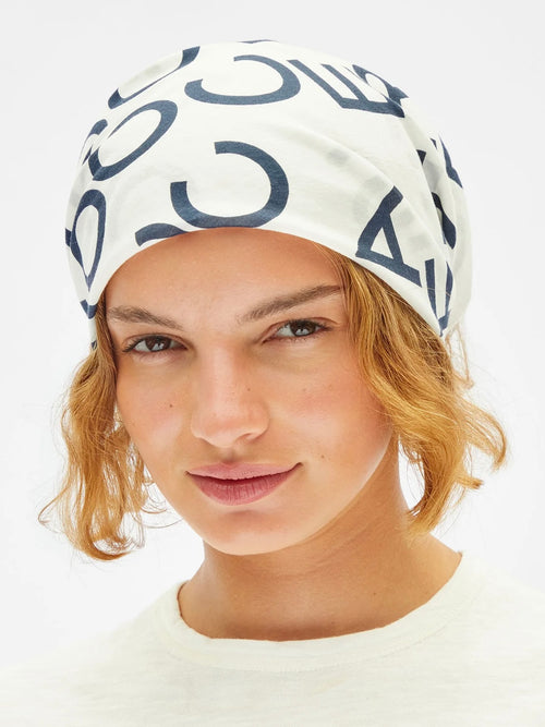 Bandana in Le Text Cream & Navy