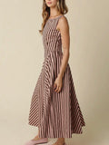 Bottom Line Maxi Dress in Pink & Brown