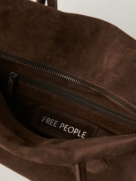 Sierra Suede Shoulder Bag in Chocolate