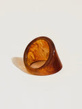 Doris Retro Vintage Chunky Ring in Brown