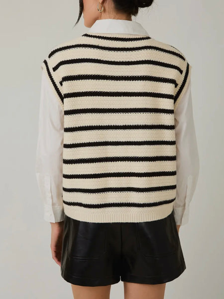 Always Classy Stripe Vest in Black & White