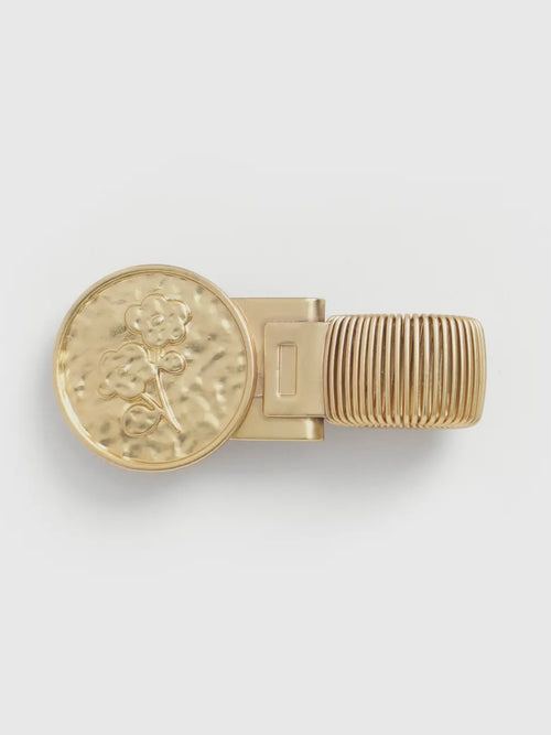 Floral Coin Metal Pin Clip
