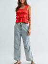 Ruffle Rendezvous Blouse in Tomato