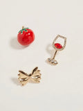 Wine & Pasta Brooch Pins Set