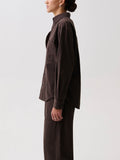 Mila Button Down Wrap Top in Hot Toddy