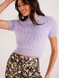 Maisie Fluffy Knit Top in Periwinkle