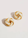 Astor Weaved Ball Studs in White