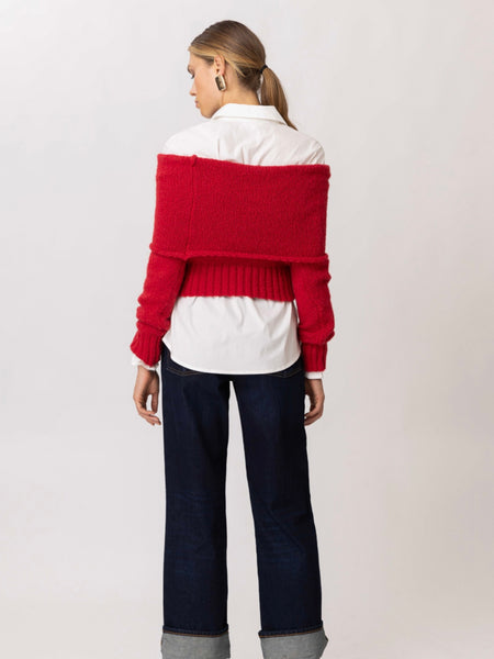 Madex Off The Shoulder Sweater in Red