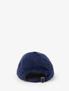 Corduroy Baseball Hat in Bright Poppy Embroidered Lips