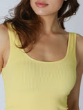 Either Way Ribbed Tank in Pale Lemon