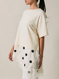 Show Your Spots Asymmetrical Tee in Ivory