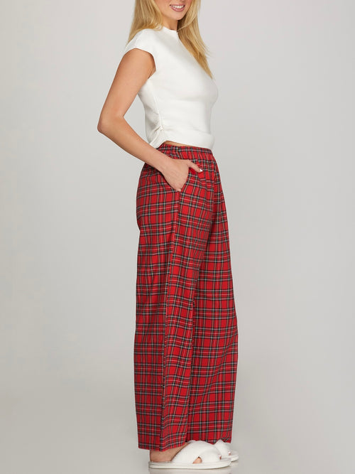 Posh in Plaid Pant in Red