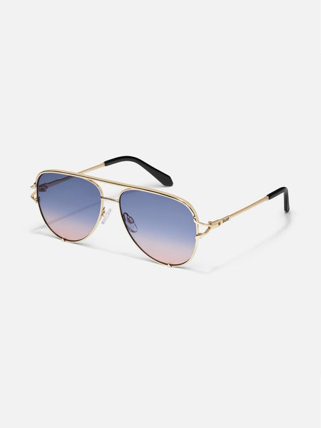 High Key Twist Sunnies in Gold & Blue Rose