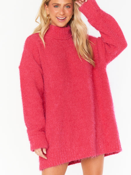 Timmy Tunic Sweater in Pink Rose Knit