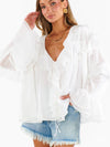 Joss Ruffle Top in White Voile