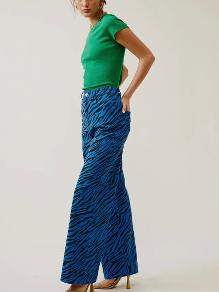 Wild Wonder Zebra Pant in Blue