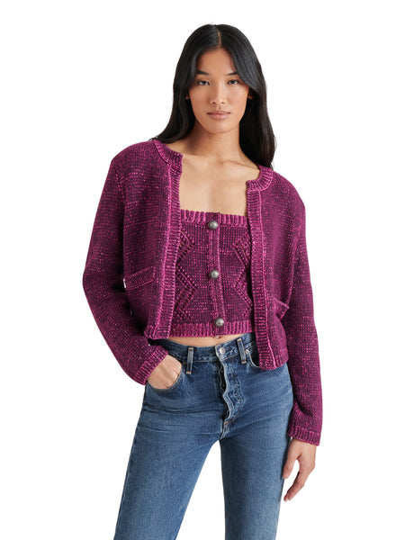 Emelia Sweater Jacket in Aubergine