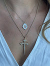 Athena Cross Necklace in Pearl