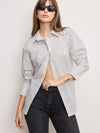 Poplin Tie Back Shirt in Pinstripe