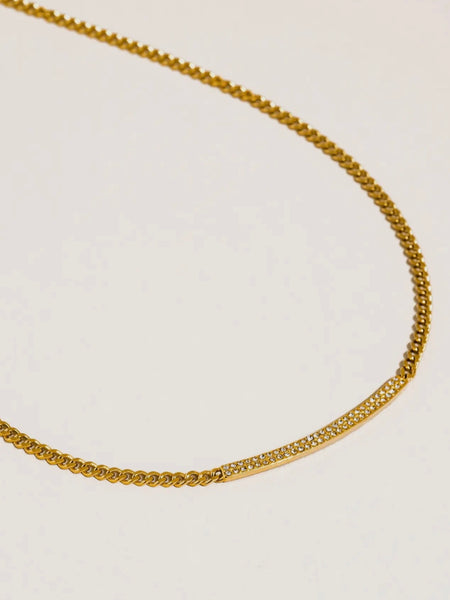Pellerine CZ Bar Chain Necklace