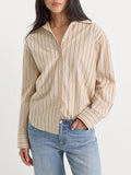 The Poplin Easy Shirt in Dune Stripe