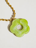 Summer Floral Pendant Necklace in Green