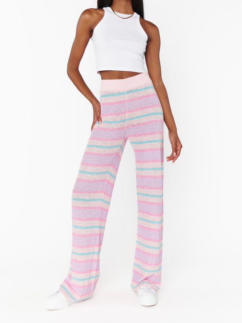 Feel Good Pants in Cotton Candy Stripe Knit