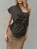 Gia Top in Black Plaid