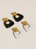 Janelle Enamel Drop Earrings in Black