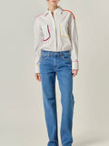 Piped To Perfection Button Up in White