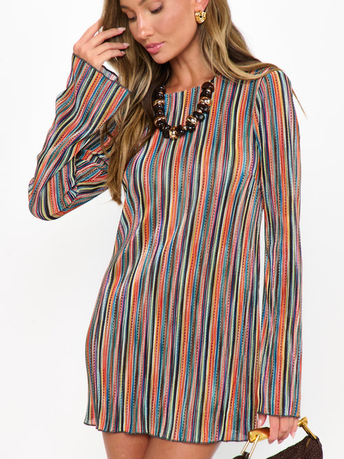 Drifter Mini Dress in Sundown Stripe Knit