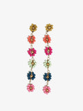 Amanda Flower Beaded Dangle Earrings in Multi