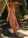 Cecelia Midi Dress in Burnt Henna Combo